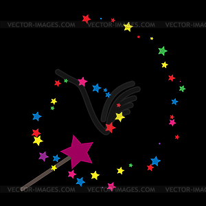 Magic wand. Simple icon for thematic design, sites - vector clip art