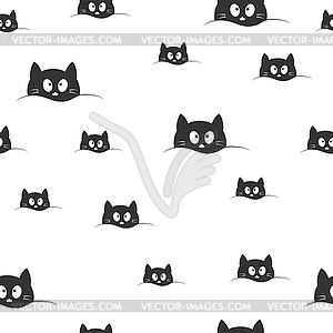 Seamless pattern with cute cat face for simple - vector EPS clipart