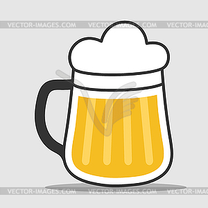 Beer mug for stickers, logos, stickers and theme - vector image