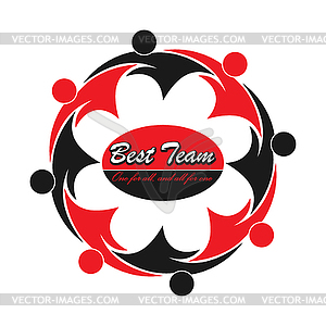 BEST TEAM, social community, or group of friends. - vector clip art