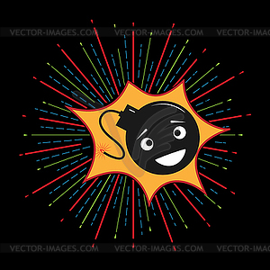 Fun fireworks. Color exploding fireworks - vector clipart