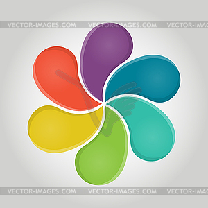 Flower with multicolored leaves. Creative fo - vector clipart