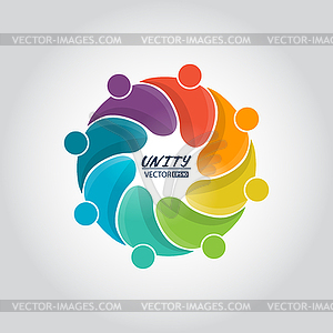 Team of like-minded people, friends or colleagues. - vector image