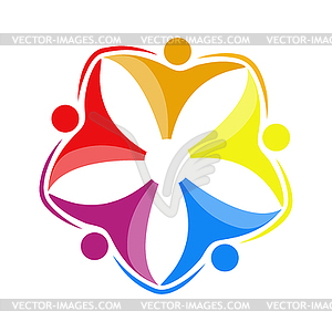Team of like-minded people, friends or colleagues. - vector clip art