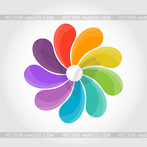 Flower with multicolored leaves. Creative fo - vector clipart