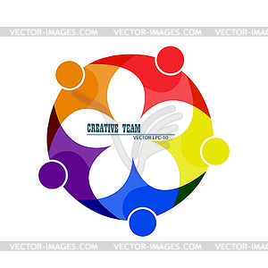 Team of like-minded people, friends or colleagues. - vector clipart