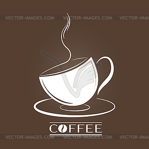 Рисованный силуэт чашки кофе с - клипарт в формате EPS