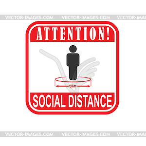 Icon, sign of social distance. Flat design - vector clip art