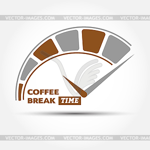 Time for coffee break. with dial and ins - vector image