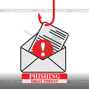 Phishing. Email Threat. on topic of elec - vector clipart / vector image