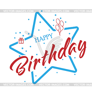 HAPPY BIRTHDAY. Greeting banner, hand-drawn - vector image