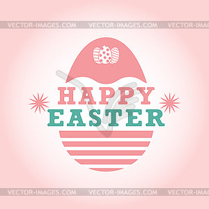 Easter inscription and an Easter egg. Happy EASTER - stock vector clipart
