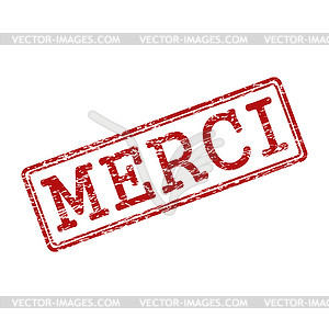 Stamp impression with words thank YOU, French - vector clip art