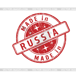 Impression of seal with inscription MADE in RUSSIA - vector image