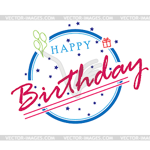 HAPPY BIRTHDAY. Greeting banner, hand-drawn - vector clipart