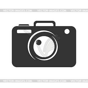 Template with camera silhouette, for photographer, - vector clip art