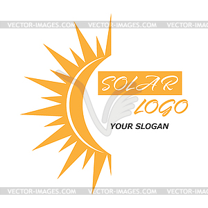 Солнечный логотип. для логотипа, шаблона или этикетки - векторное изображение клипарта