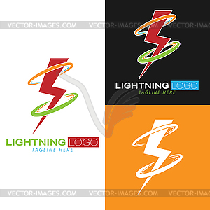 Lightning logo. for logo, sticker, or embl - vector clipart