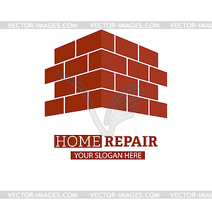 Brickwork. Color for logo, sticker or label - vector image