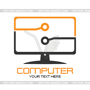 Computer technology. for theme design isolat - vector image