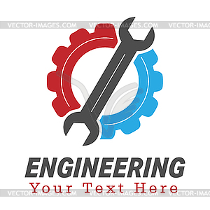 ENGINEERING. Technical color logo. for log - vector image