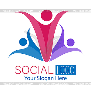 Social logo. for logo, brand, sticker, or - vector image