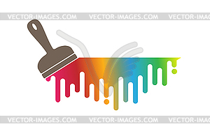 Brush and paint. Flat-style icon for website or app - vector image