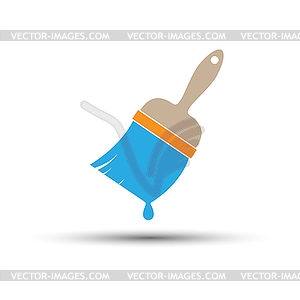 Brush and paint. Flat-style icon for website or app - vector clipart