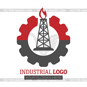 Industrial logo. Stock image for logo, logo, sticke - stock vector clipart