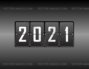 Odometer with numbers 2021. New 2021 on odometer. - vector image