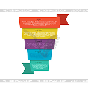 Navigation banner. Infographics and five processes - vector clipart