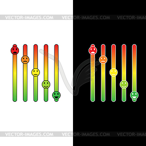 Emotion engine for five States of fun to frustration - vector image