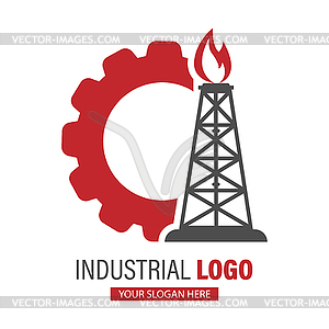 Промышленный логотип. Стоковое изображение для логотипа, логотипа, стикера - изображение векторного клипарта