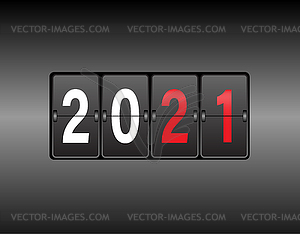 Year change on calendar counter. new year 2021 is - vector clip art