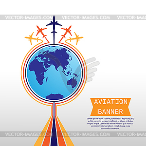 Aviation theme. Concept stock for design of p - vector image