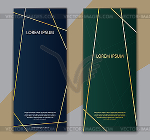 Set of dark banners with geometric shapes. f - vector image