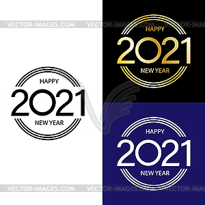 New year 2021. Happy new year and merry Christmas - vector clip art