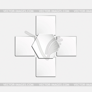 Template for an infographic of hexagons and squares - stock vector clipart