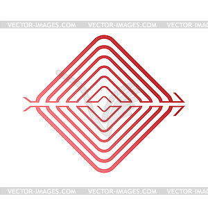 Spiral in form of square with an arrow. Simple illu - vector clipart