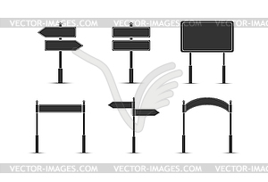 Set of road signs with arrows and placards with - vector clip art