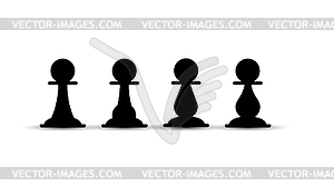 Set of chess pawns. icon - vector clipart