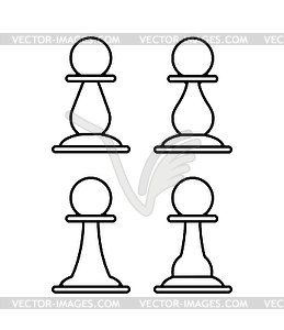 Set of chess pawns. icon - vector clipart