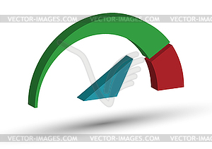 Three-dimensional logo of speedometer. Simple - vector EPS clipart