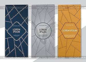 Set of dark banners with geometric shapes. f - vector image