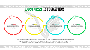 Infographics with icons for business, Finance, - color vector clipart