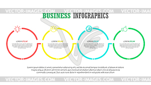 Инфографика с иконами для бизнеса, финансов, - цветной векторный клипарт