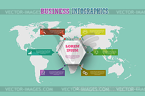 Infographic template with visual icons. 6 steps - vector clipart