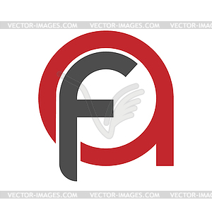 Letters and F. Flat design for logo, brand or label - royalty-free vector clipart