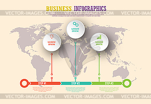 Infographic template with visual icons. 3 steps - vector clipart