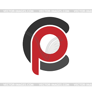 Letters P and C. Flat design for logo, brand, or - vector clipart